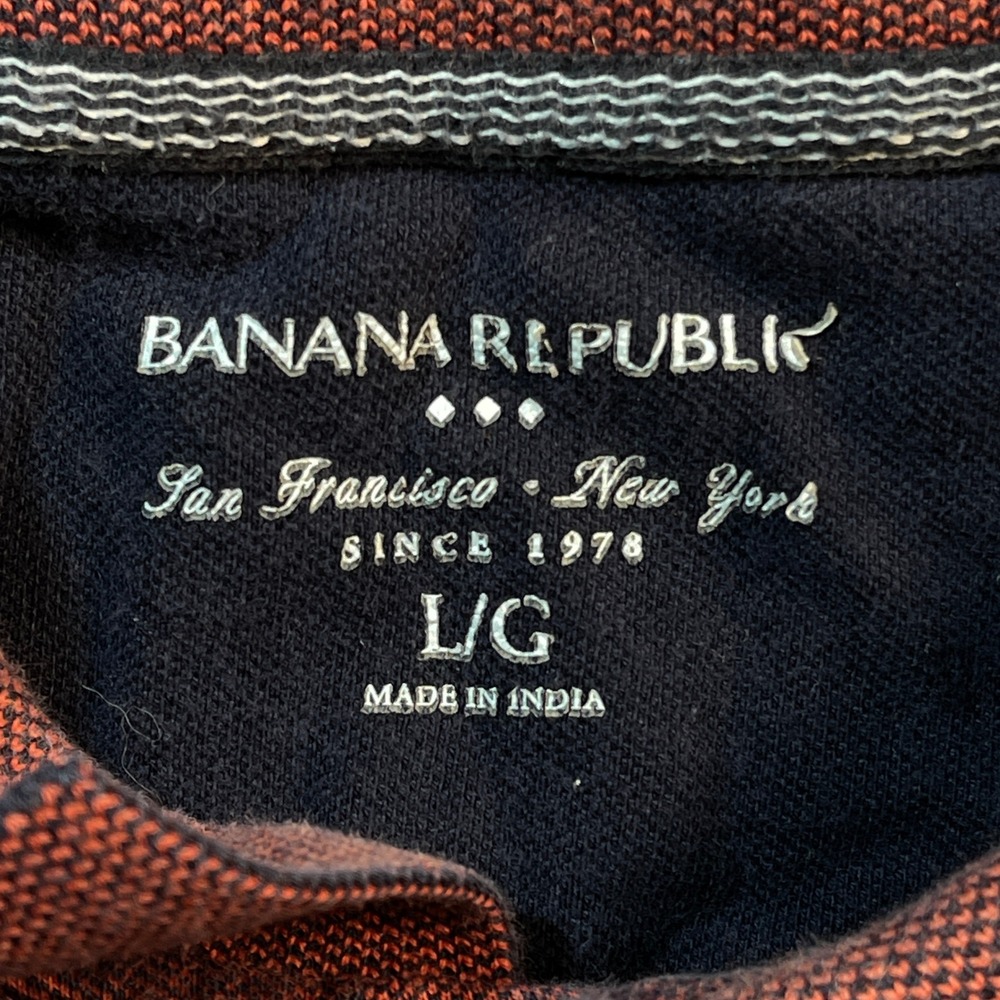 Banana Republic Polo Shirt Men's Large Burgunday‎ Soft Wash Casual Short Sleeve - Picture 5 of 7